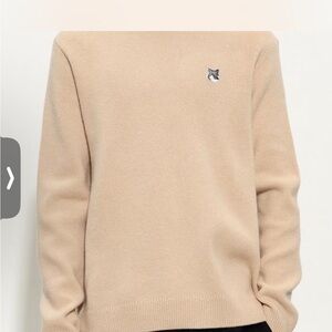 MAISON KITSUNE Beige Crewneck Sweater, L